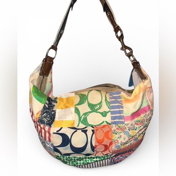 Coach Vintage Y2K Hampton Patchwork Multicolor Patchwork Hobo Shoulder Bag - Picture 4 of 13